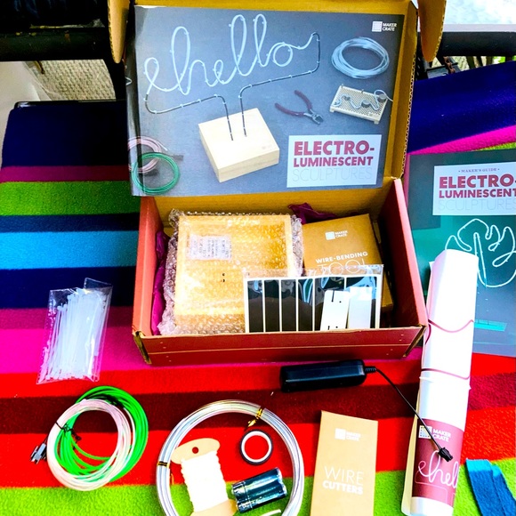 2 maker create creations diy! Hello neon wire sign and hanging chime mobile. - Picture 2 of 12